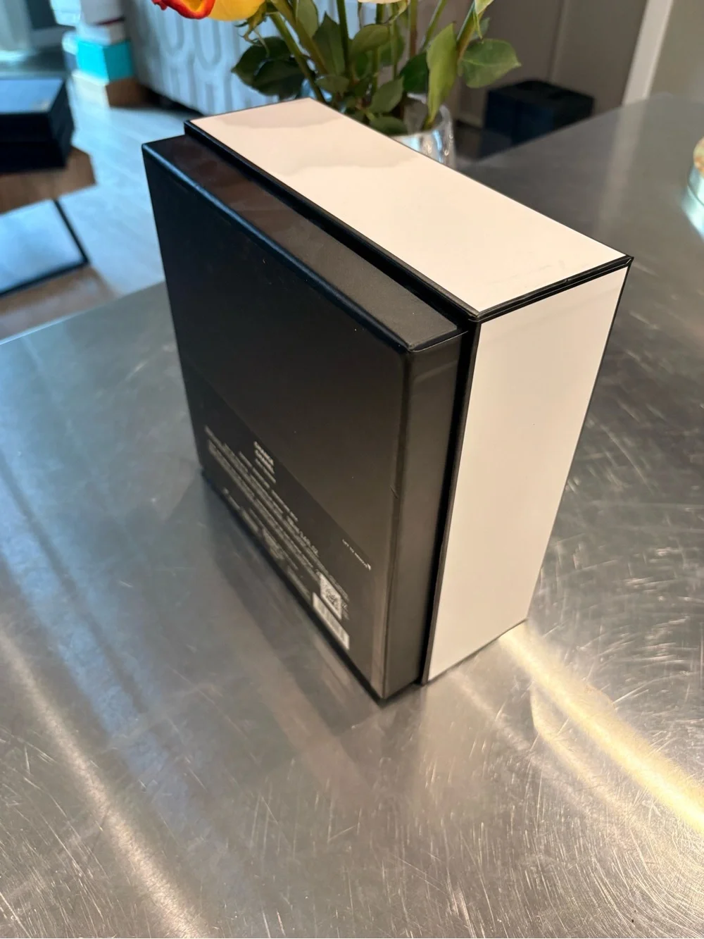 CHANEL White and Black Logo Storage Box